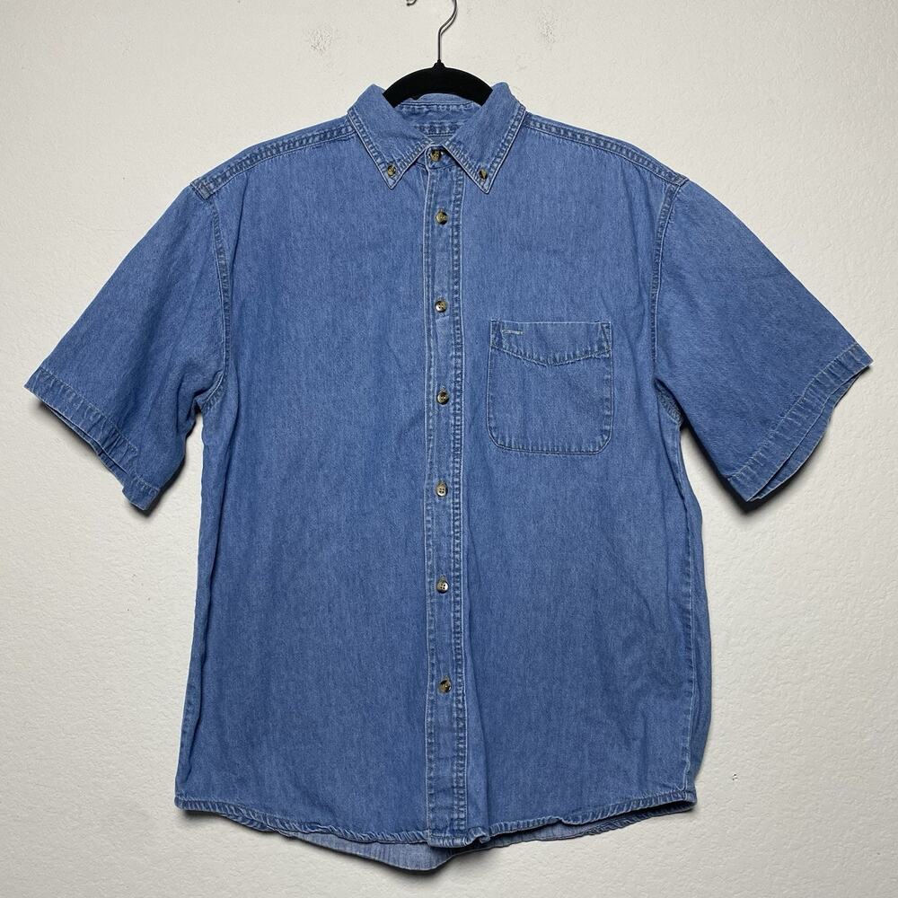 Vintage Outback Rider Button Down‎ Chambray Mens Medium Western Rugged Workwear